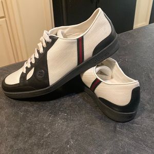 Men’s Gucci Leather Tech Fabric Sneakers size 13